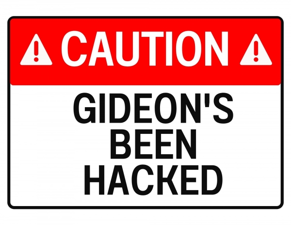 Gideon's Facebook has been hacked.
